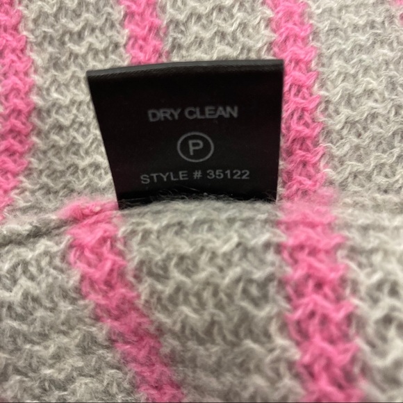 360 Cashmere Faye Gray & Pink Striped Sweater Med - Picture 8 of 9
